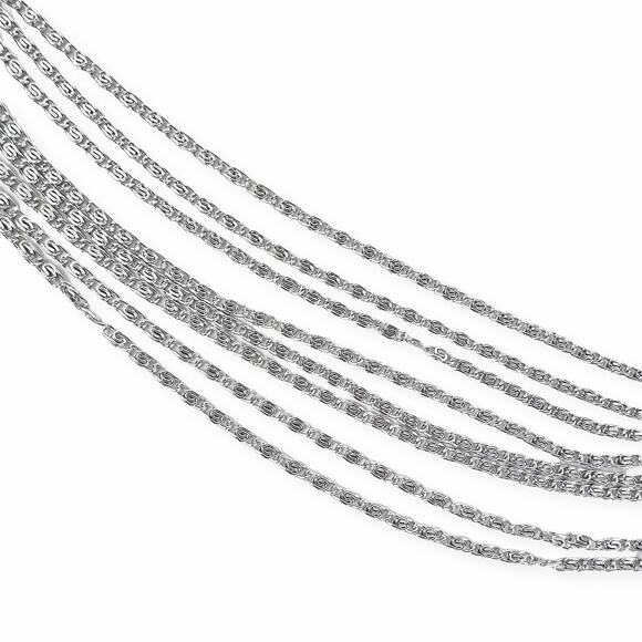 Sarah Coventry Silvery Cascade Multi Strand Necklace 18" Original Box Vintage - Picture 5 of 13